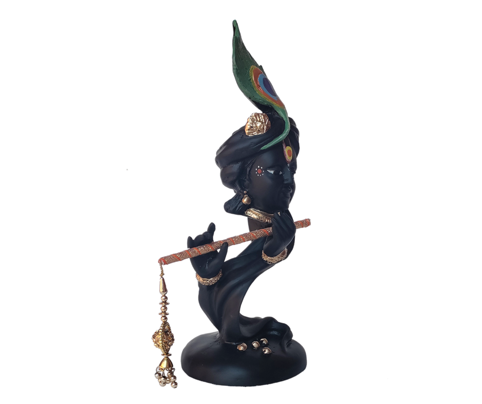Curved Pankh Krishna Idol,