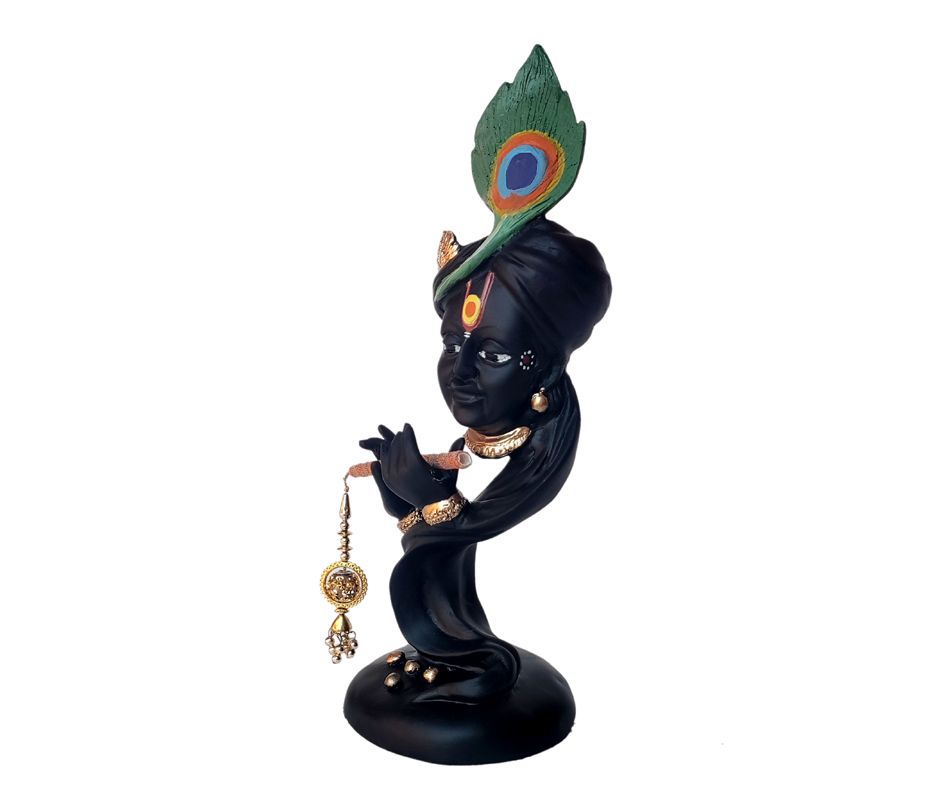 Curved Pankh Krishna Idol,