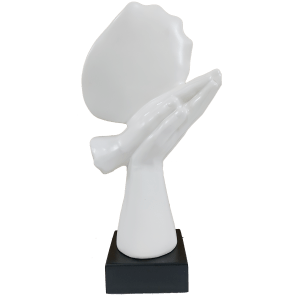 Abstract Woman Face on Hands Statue Table Ascent
