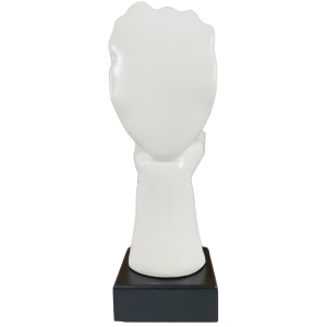 Abstract Flying Kiss Woman Face Statue Table Ascent