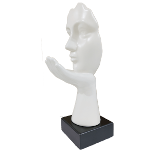 Abstract Flying Kiss Woman Face Statue Table Ascent