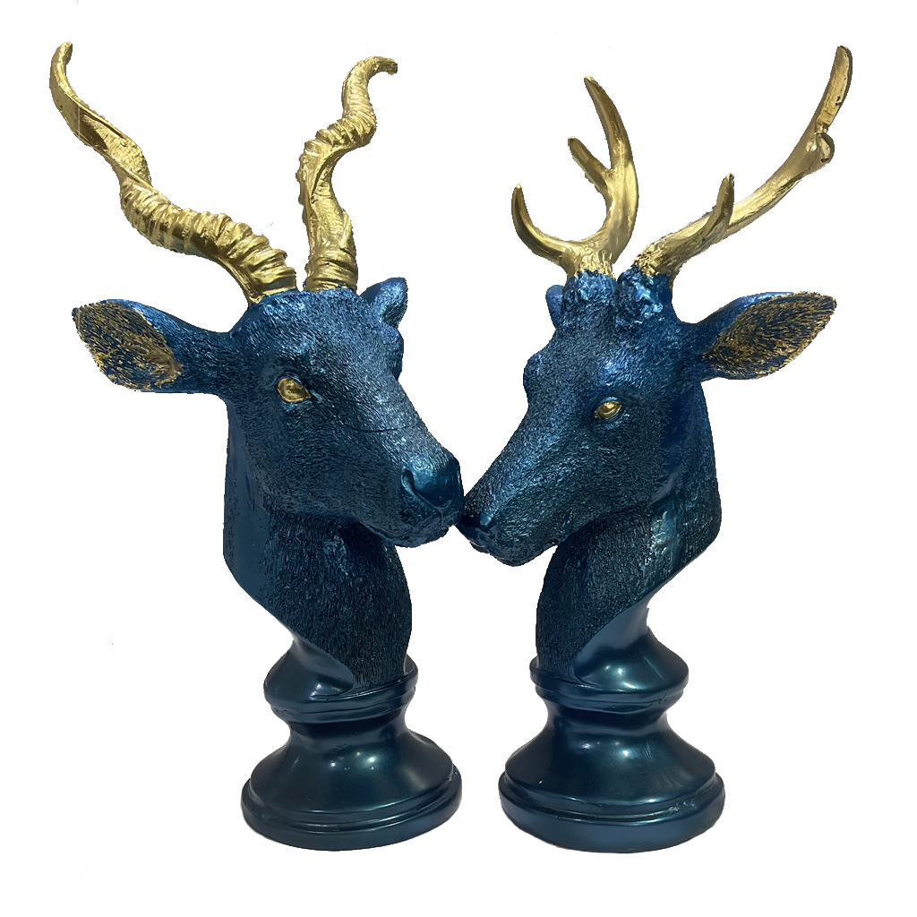 Deer Set Of Two Male Female Pair Of Deer Elegant Showpiece