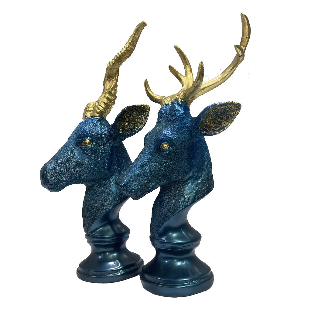 Deer Set Of Two Male Female Pair Of Deer Elegant Showpiece