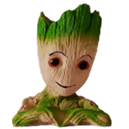 Set of 4 Groot Resin Tabletop Planter for Home Decor H – 15 cm