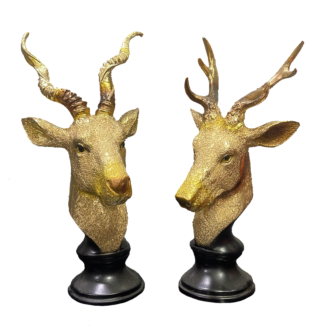 Deer Set Of Two Male Female Pair Of Deer Elegant Showpiece