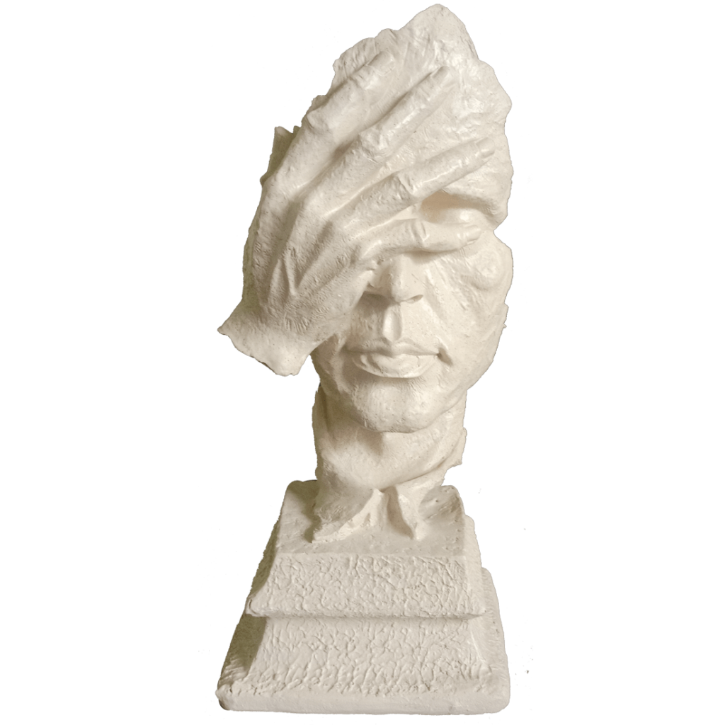Man Thinker Hand at Face Statue,