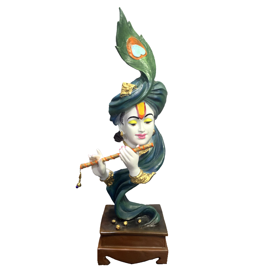 Pankh Krishna Murti Figurine Sculpture Krishna Idol Antique Showpiece Kanha Statue H- 57.5 cm