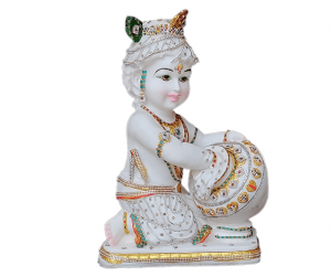 Matki Krishna Marble Idol ,H- 40 cm