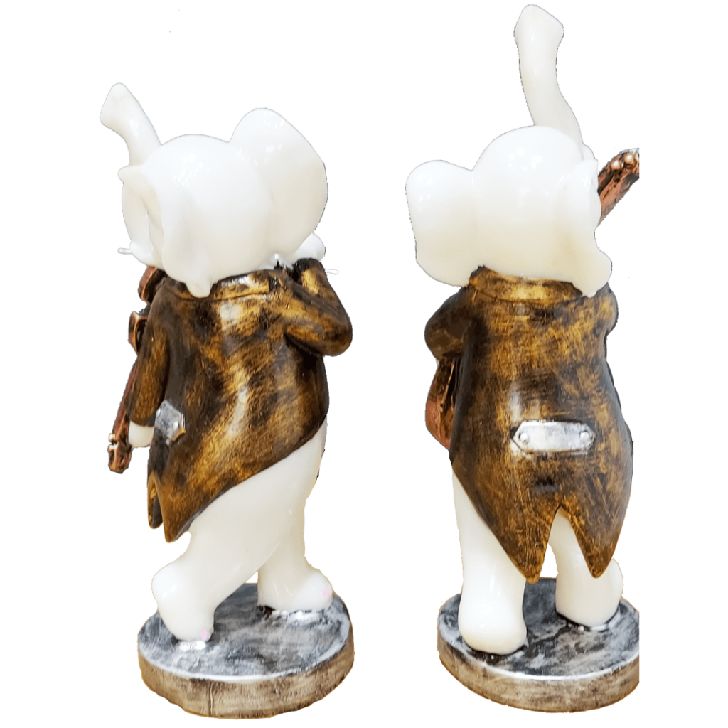 Pair of Musical Appu Set Idol Playing Violin Decorative Gift