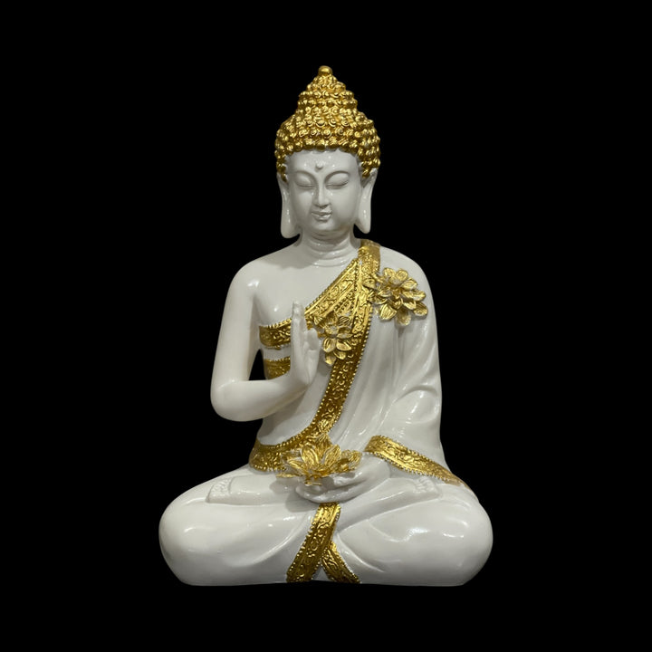 12 inch Buddha statue, Abhay Mudra Buddha idol, resin Buddha statue, CutnCurve Buddha idol, Buddha home decor, blessing Buddha statue
