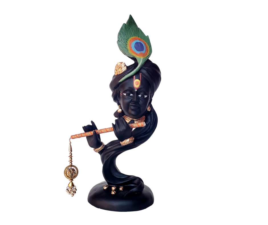 Curved Pankh Krishna Idol,