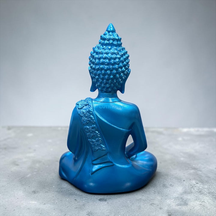 CutnCurve® Luxury Metallic Buddha Statue – 9.5 Inch Resin Meditating Buddha for Peace, Home Decoration & Elegant Gifting