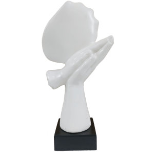 Abstract Woman Face on Hands Statue Table Ascent 