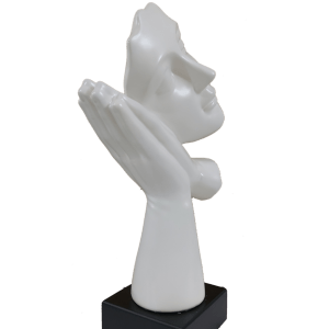 Abstract Woman Face on Hands Statue Table Ascent 
