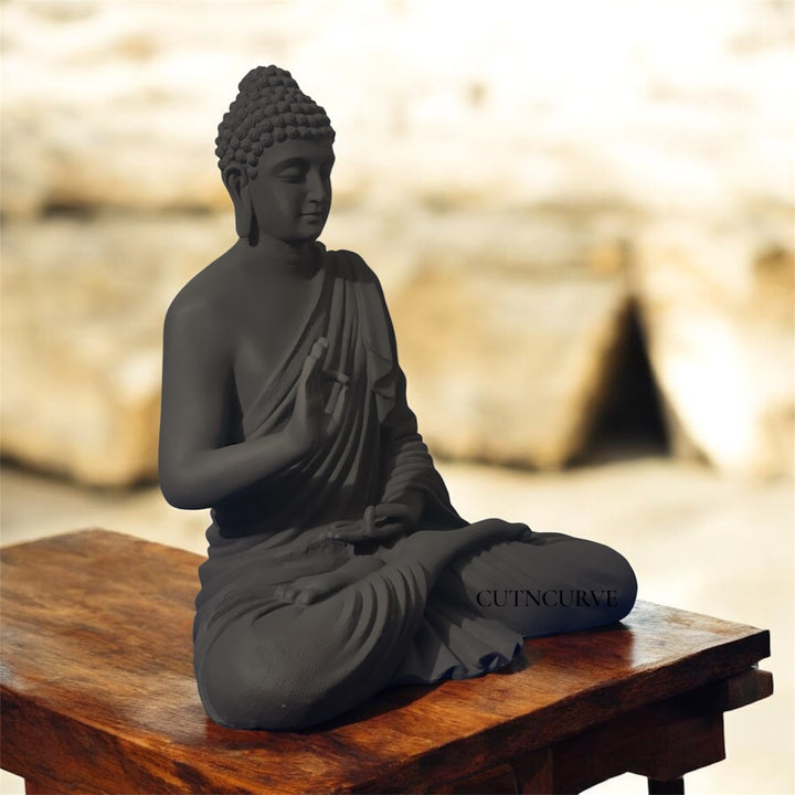 CutnCurve® 2 Ft Blessing Buddha Statue – Premium Resin Buddha Idol for Home Décor & Positive Vibes