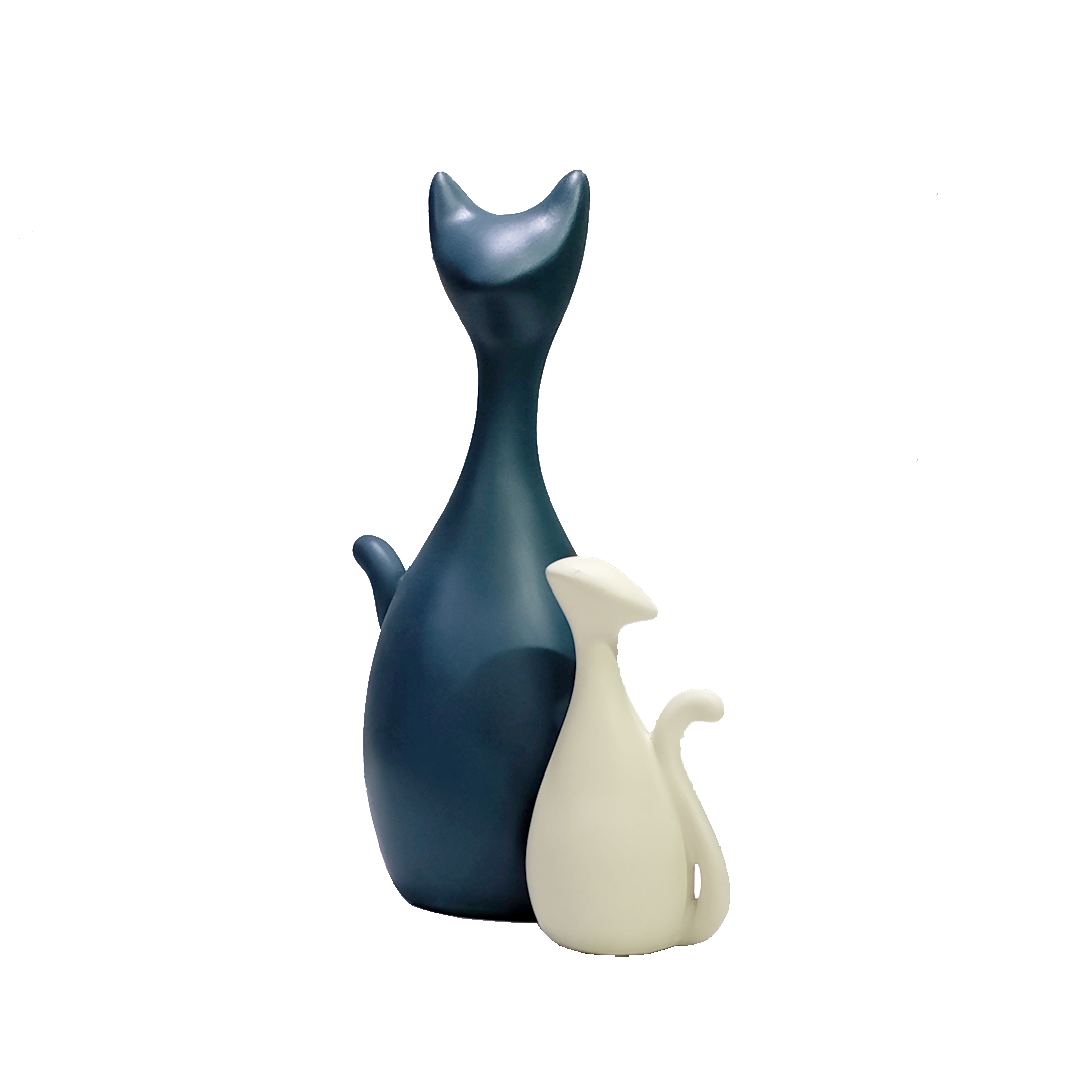 Cat Statue Resin Showpiece H 26 cm