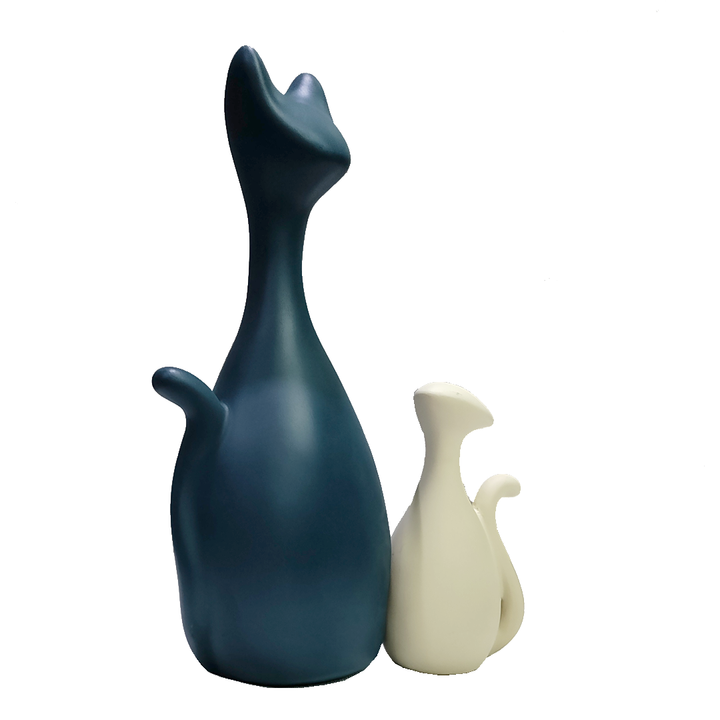 Cat Statue Resin Showpiece H 26 cm