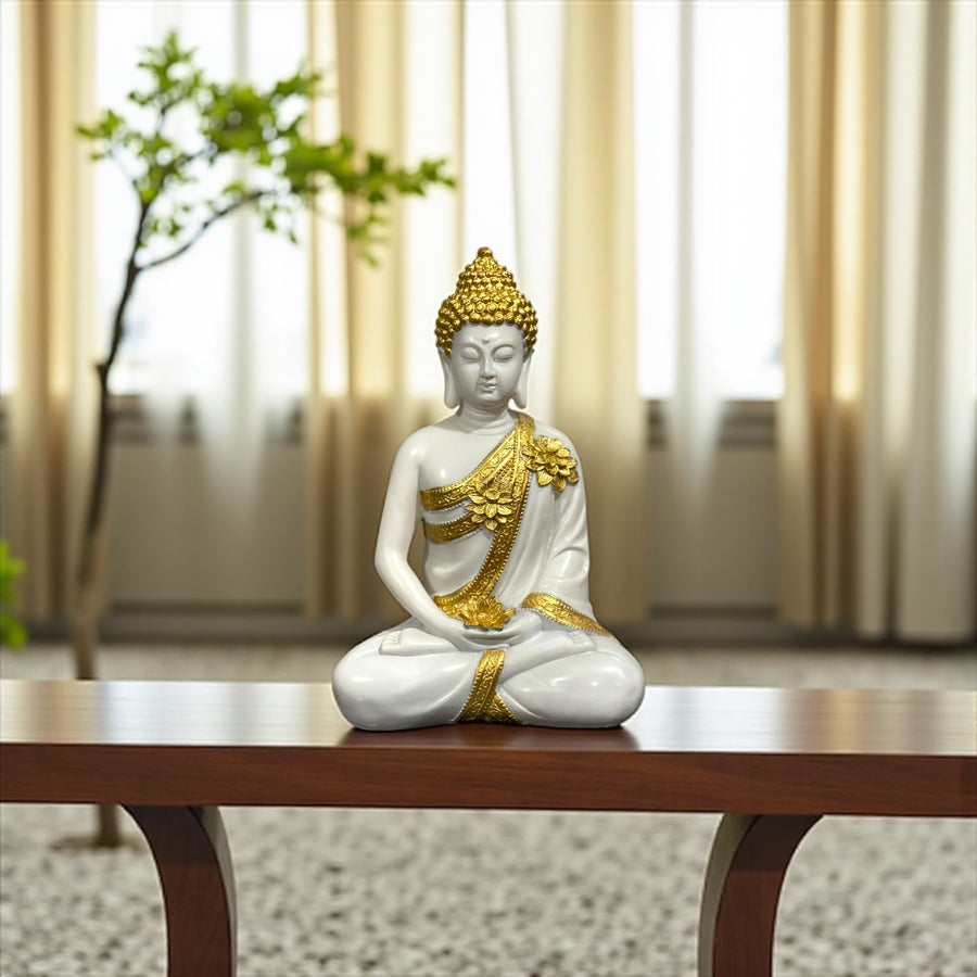 1 feet Buddha statue, meditation Buddha idol, Dhyan Mudra Buddha, resin Buddha statue, CutnCurve Buddha idol, Buddha home decor, meditation decor, Buddha murti, spiritual decor, Vastu Buddha statue, premium resin idol, Buddha gift, decorative Buddha statue