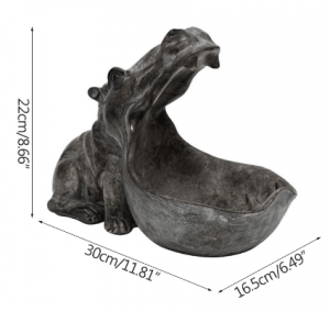 Hippo Resin Statue Sundries Storage Desk Decoration Accessories Ornament,