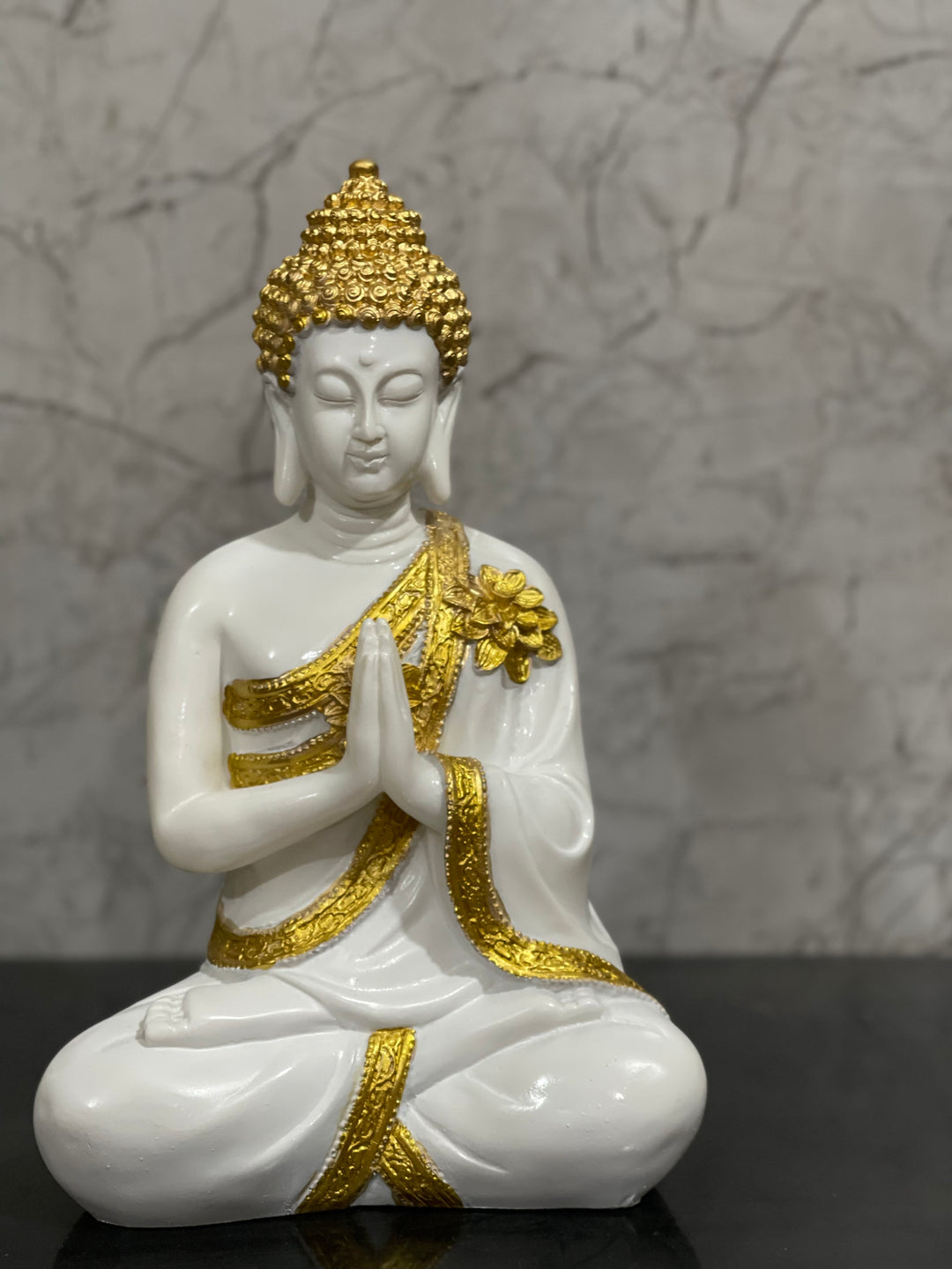 Anjali Mudra Buddha Composite Look Marble Idol Hand Pose The Best Gift for Friends H – 30 cm