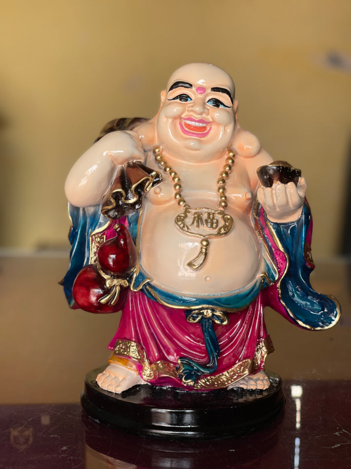 Laughing Buddha have Coin Pottly Statue Resin Figurine The Best Gift For Baby Shower H- 26 cm
