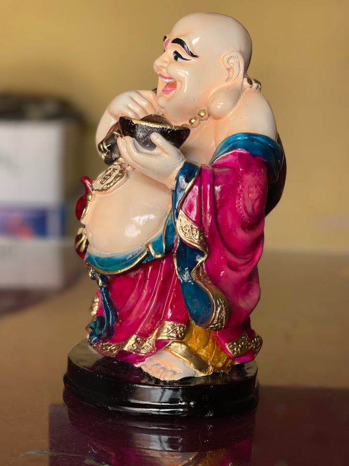 Laughing Buddha have Coin Pottly Statue Resin Figurine The Best Gift For Baby Shower H- 26 cm