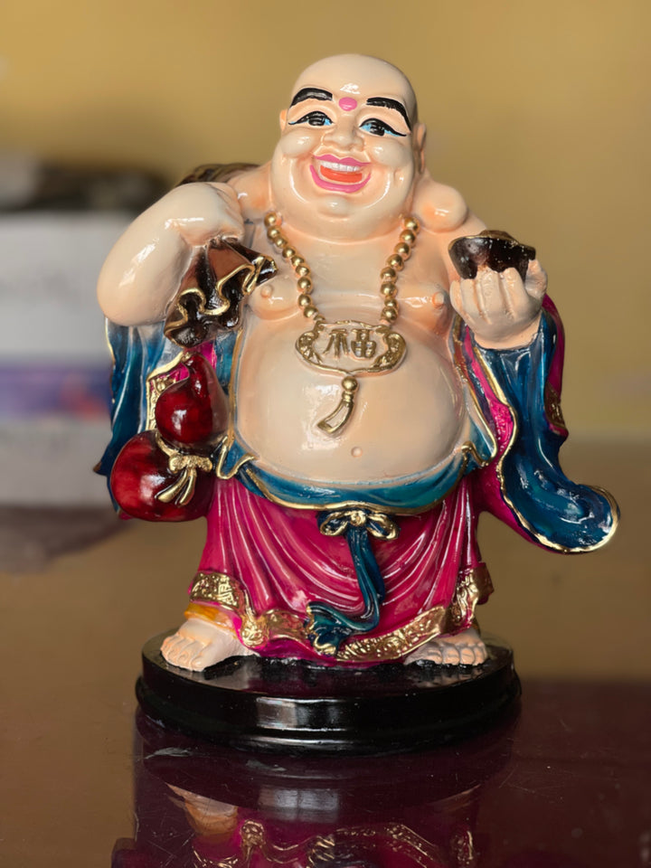 Laughing Buddha have Coin Pottly Statue Resin Figurine The Best Gift For Baby Shower H- 26 cm
