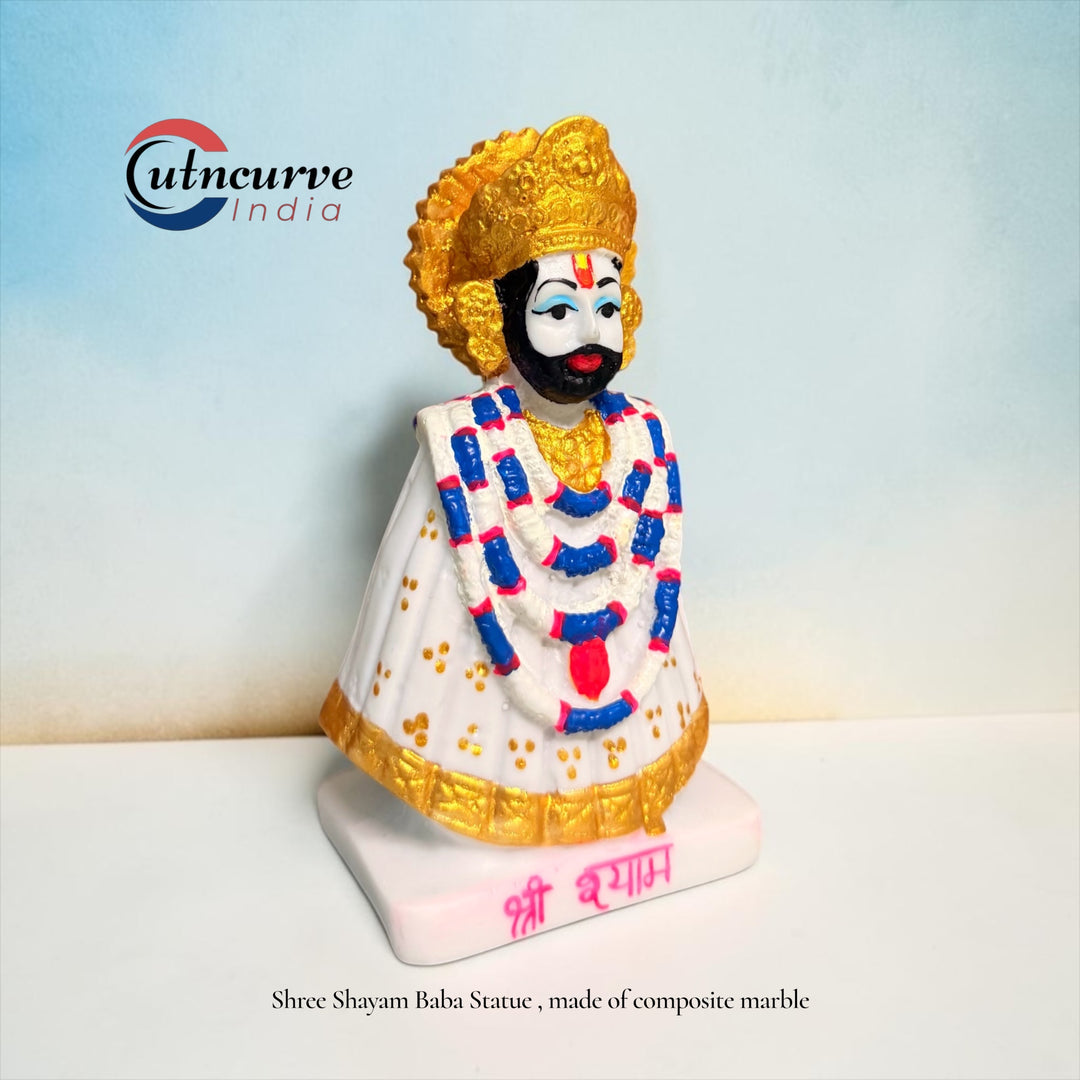 CutnCurve Khatu Shyam Ji Statue – 15 cm Decorative Shyam Baba Idol for Home Temple, Pooja Room & Gifting