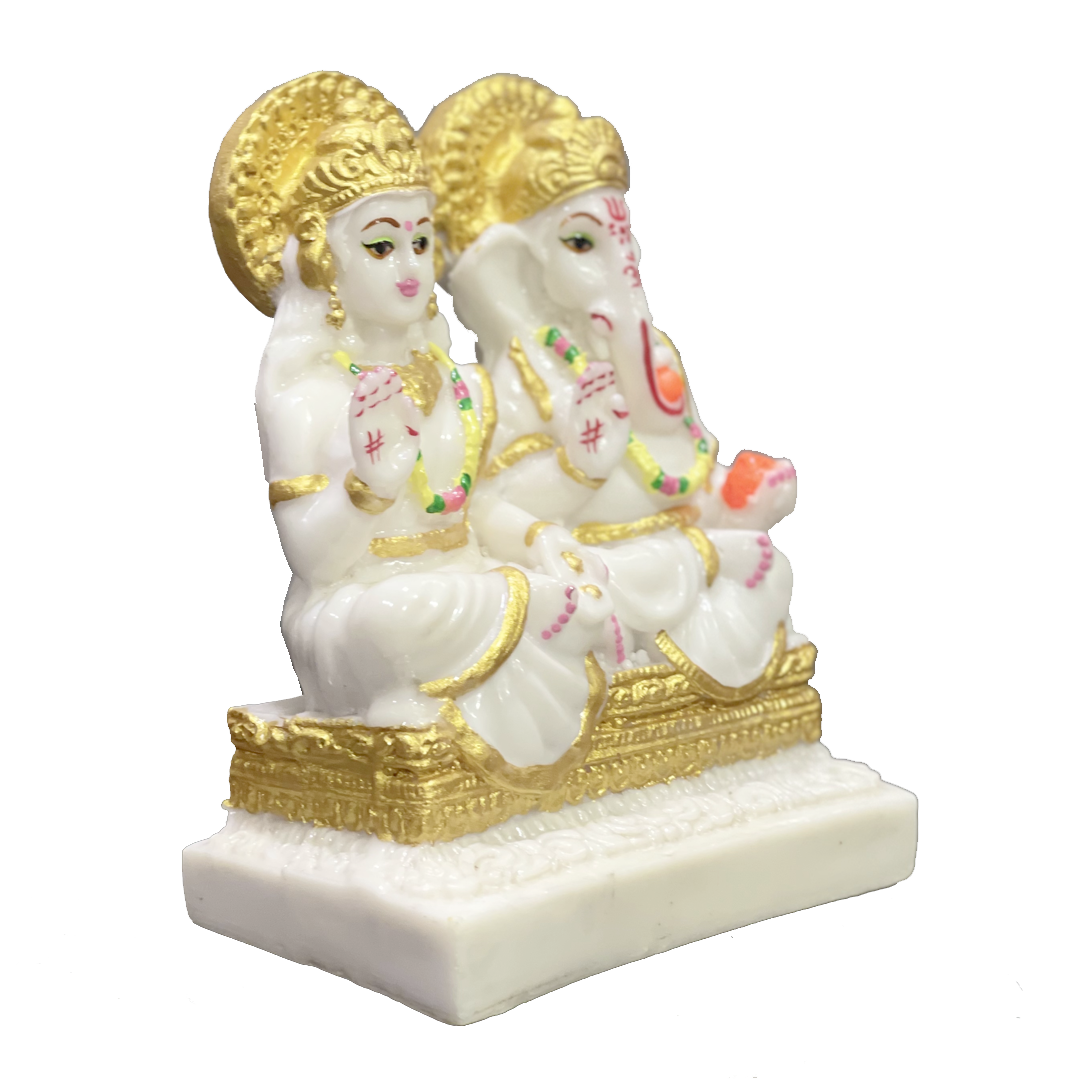 Laxmi Ganesh Marble Look Murti 