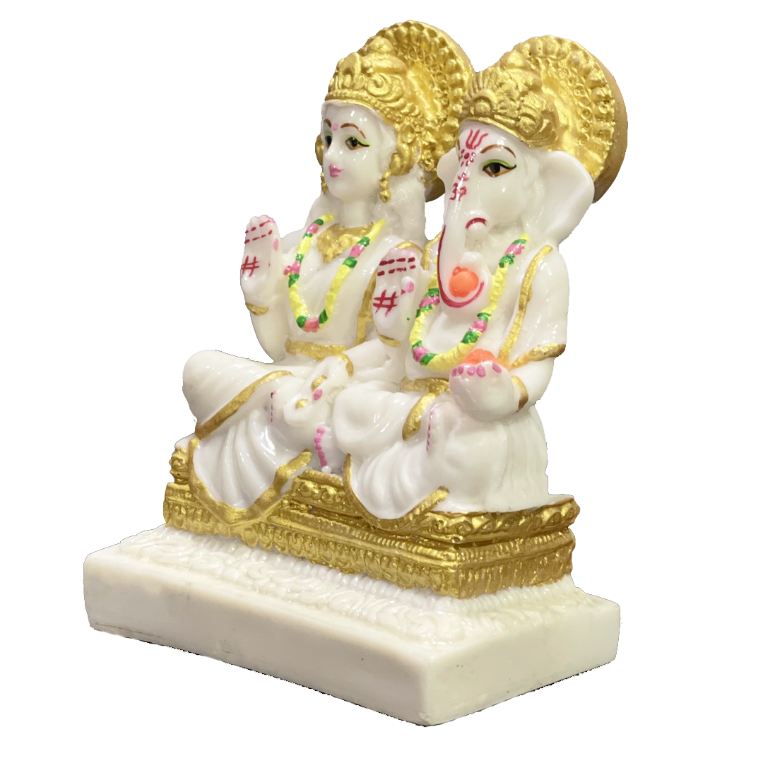 Laxmi Ganesh Marble Look Murti 