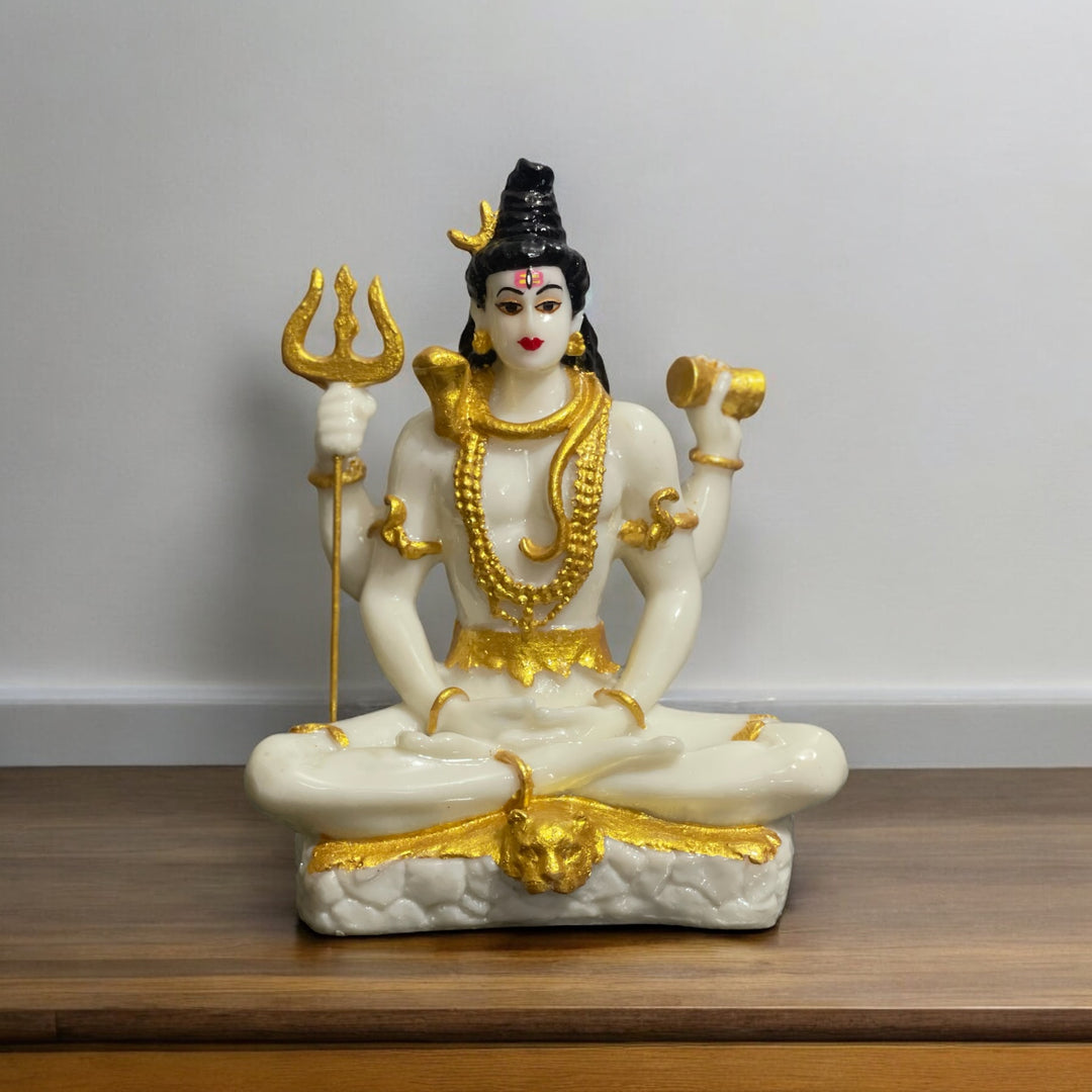Lord Shiva Samadhi White Marble Look Blessing Murti Statue H 20 Cm lord-shiva-samadhi-white-marble-look-blessing-murti-statue-h-20-cm