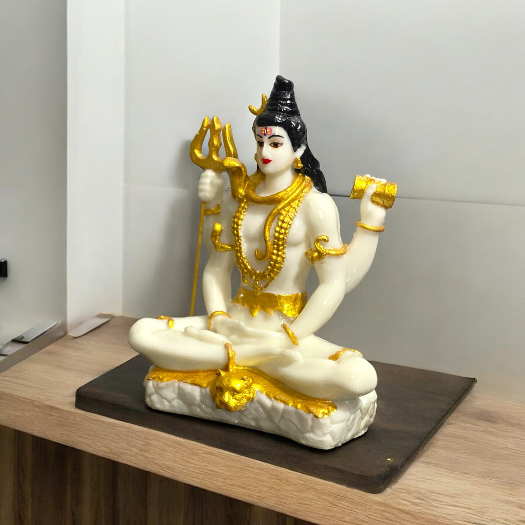 Lord Shiva Samadhi White Marble Look Blessing Murti Statue H 20 Cm lord-shiva-samadhi-white-marble-look-blessing-murti-statue-h-20-cm