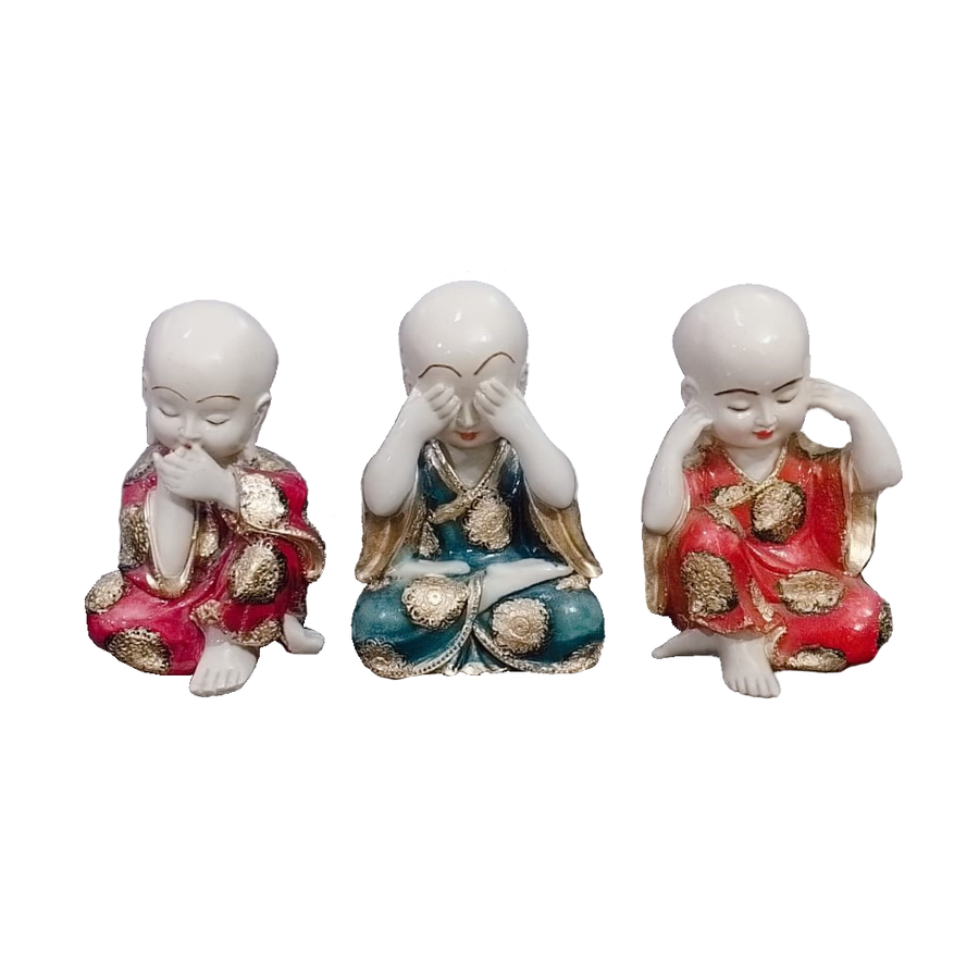 Baby Buddha Monk Figurine Set of 3 H- 22 cm