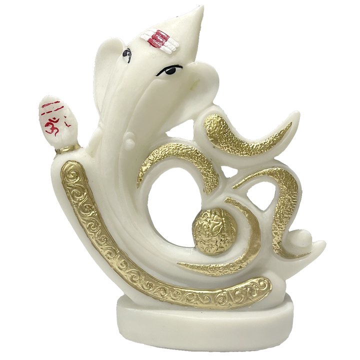 OM Ganesh Marble Modern Murti