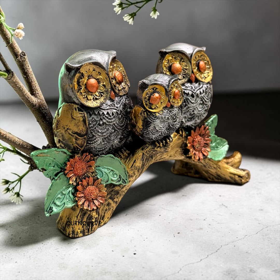 owl family statue for home
wisdom owl showpiece