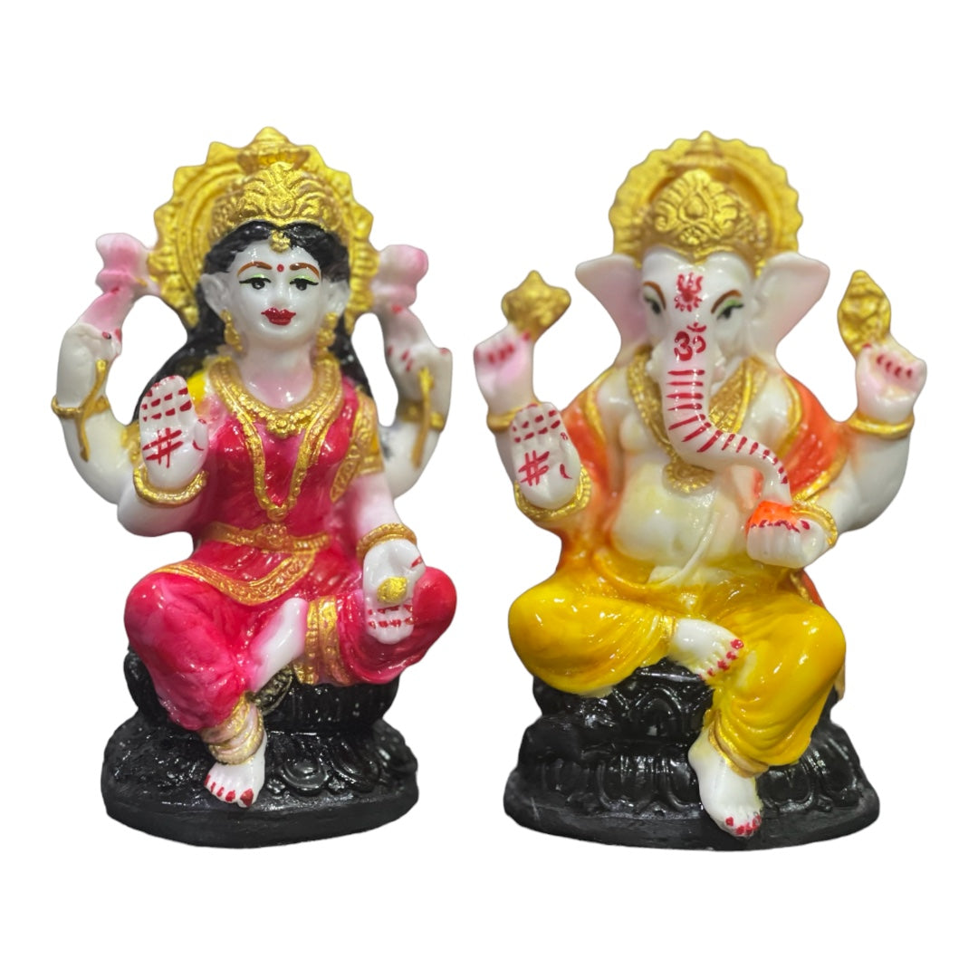 Laxmi Ganesh Marble Look Murti 