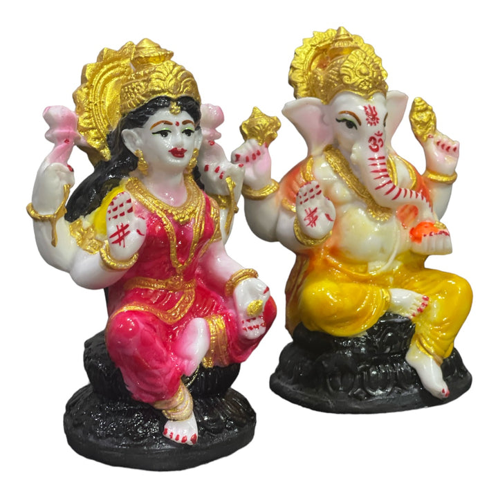 Laxmi Ganesh Marble Look Murti 