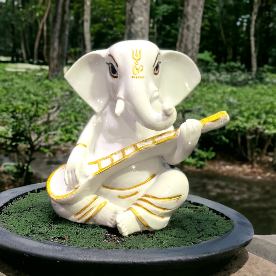 Ganesh Veena Playing Marble Murti