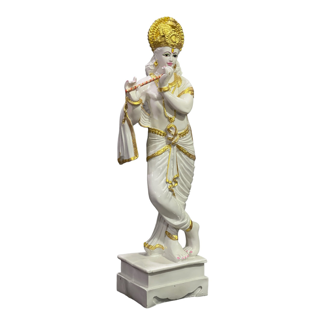 Standing Krishan With Basuri Marble Look Idol