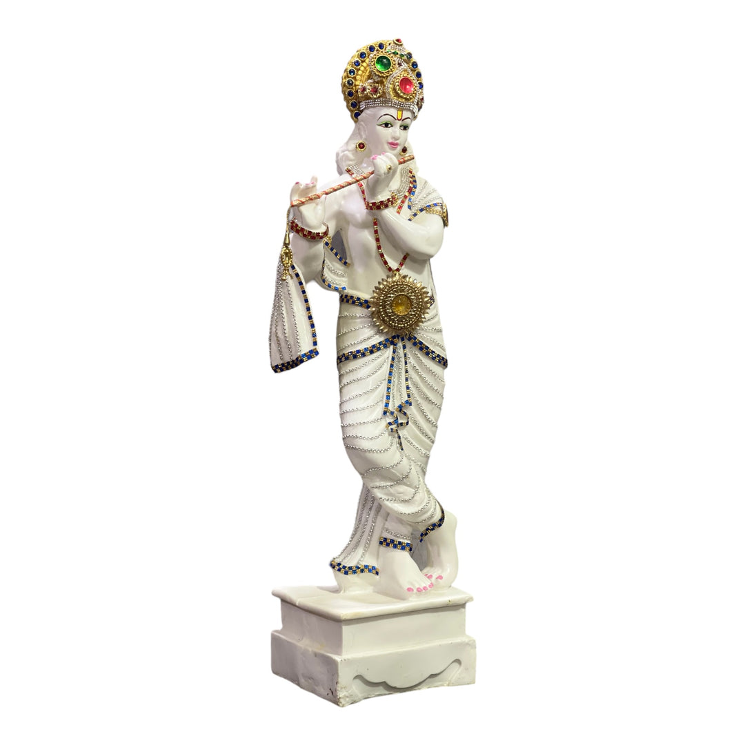 Standing Krishan With Basuri Marble Look Idol