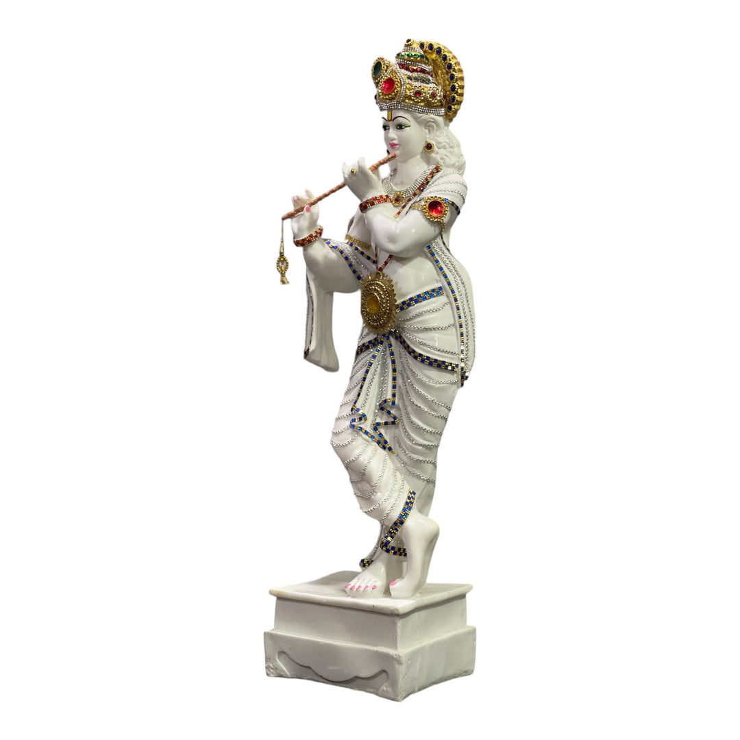 Standing Krishan With Basuri Marble Look Idol