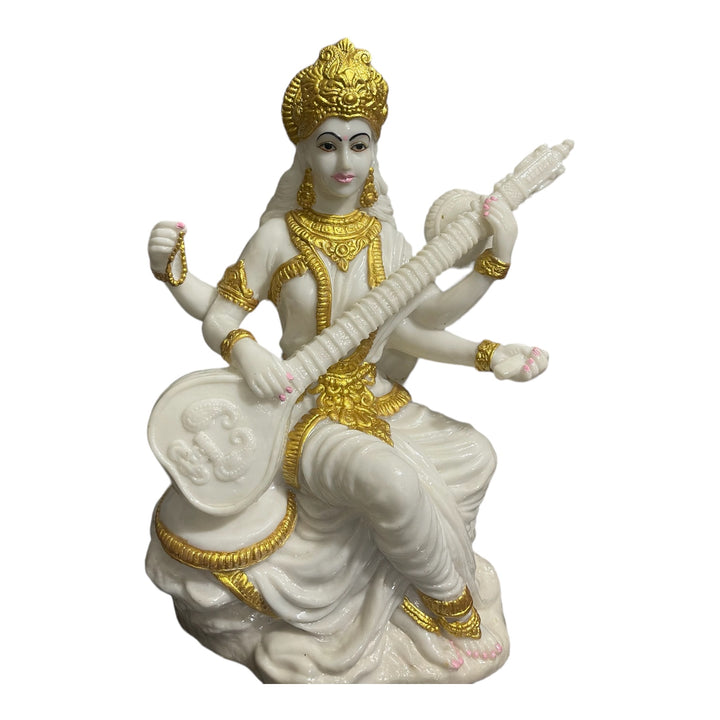 Maa Saraswati Marble Look Idol Best For Institute