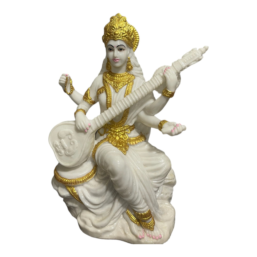 Maa Saraswati Marble Look Idol Best For Institute