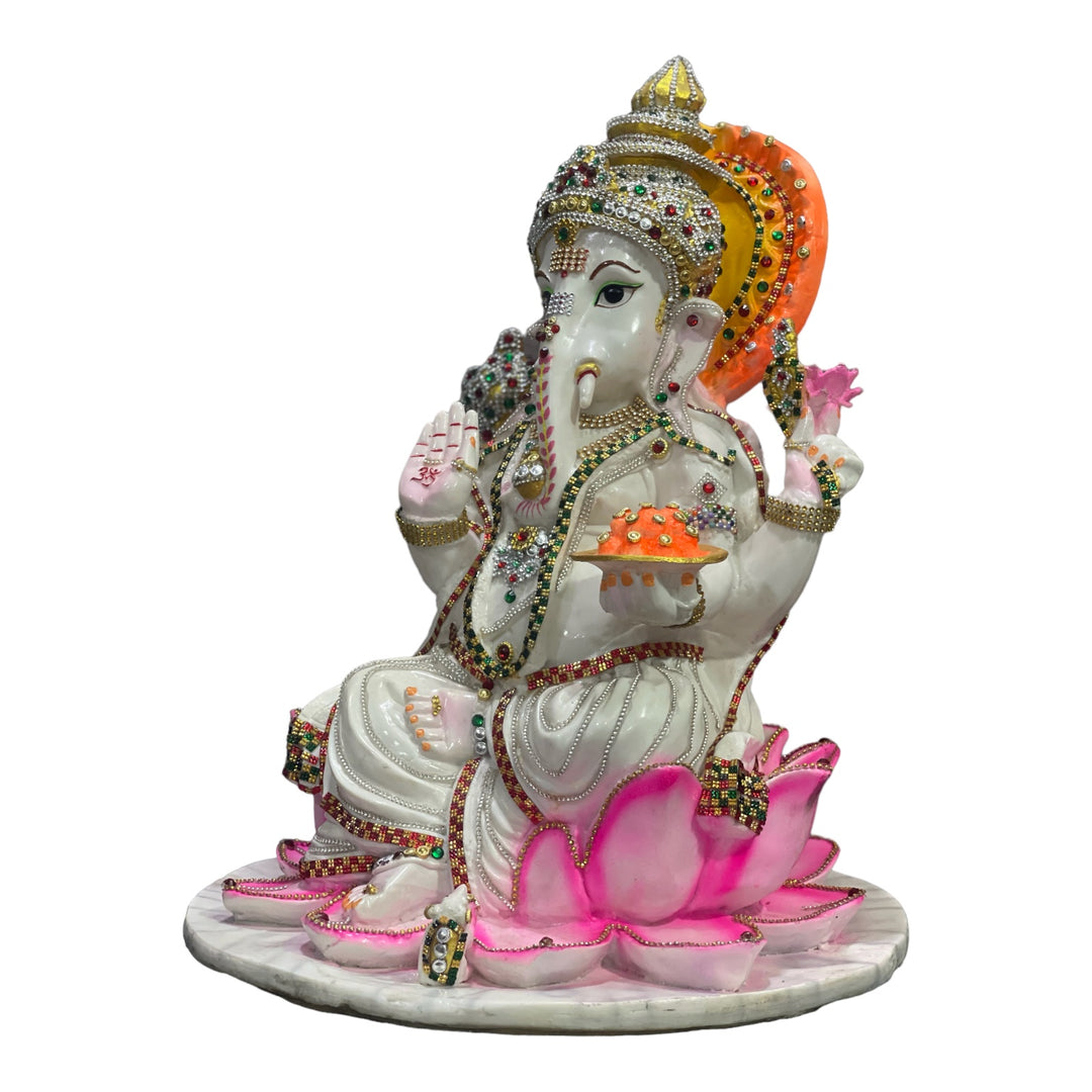 Lord Ganpati Idol  Sitting on Lotus