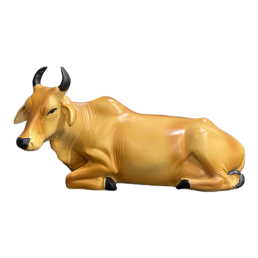 Sitting Nandi Cow Statue Shiva Bull for Religious Pooja and Home Decoration Showpiece Décor Office Temple Gift 7.5 Inch