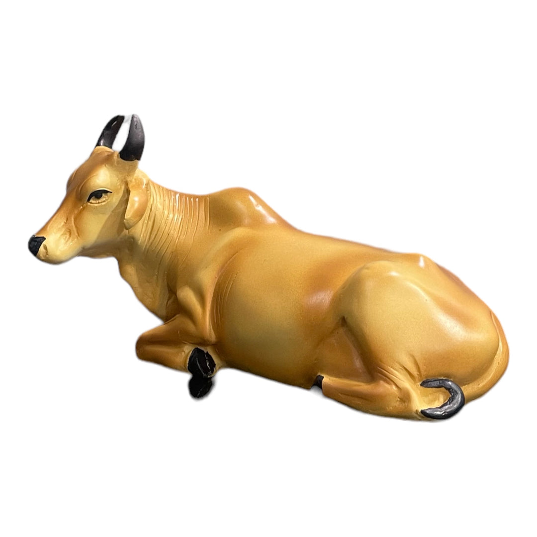 Sitting Nandi Cow Statue Shiva Bull for Religious Pooja and Home Decoration Showpiece Décor Office Temple Gift 7.5 Inch