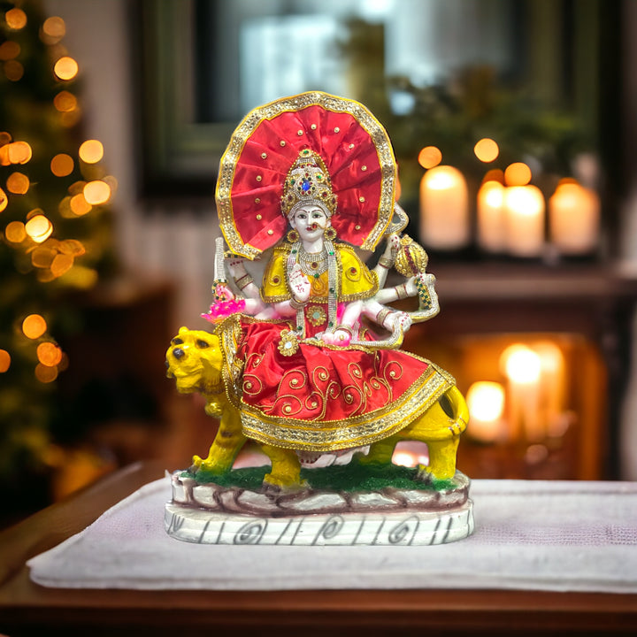 Ma Sherawali Marble Idol Best for Home Puja in 1.5 Feet