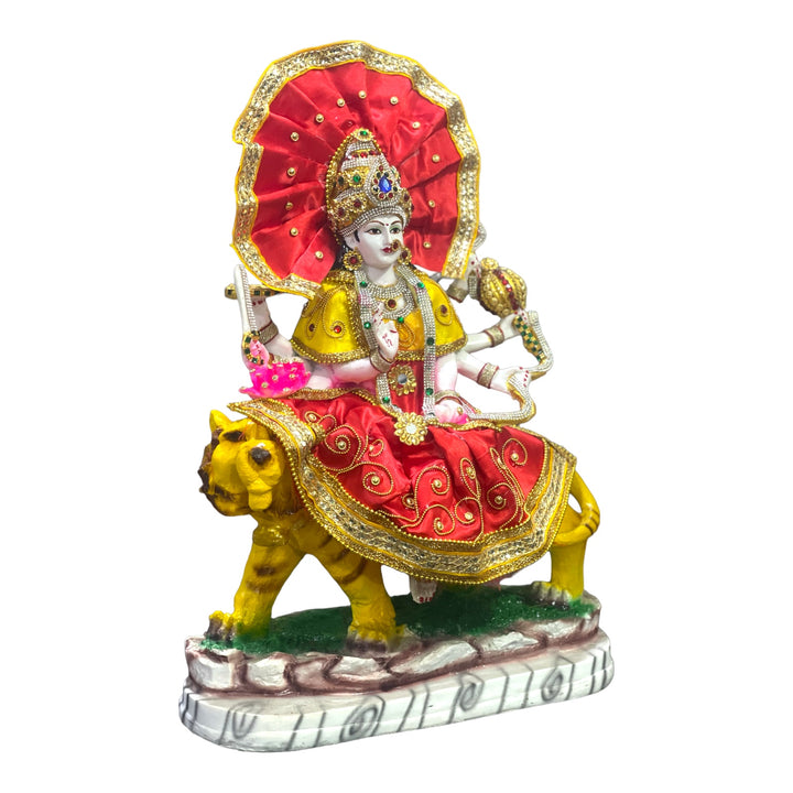 Ma Sherawali Marble Idol Best for Home Puja in 1.5 Feet