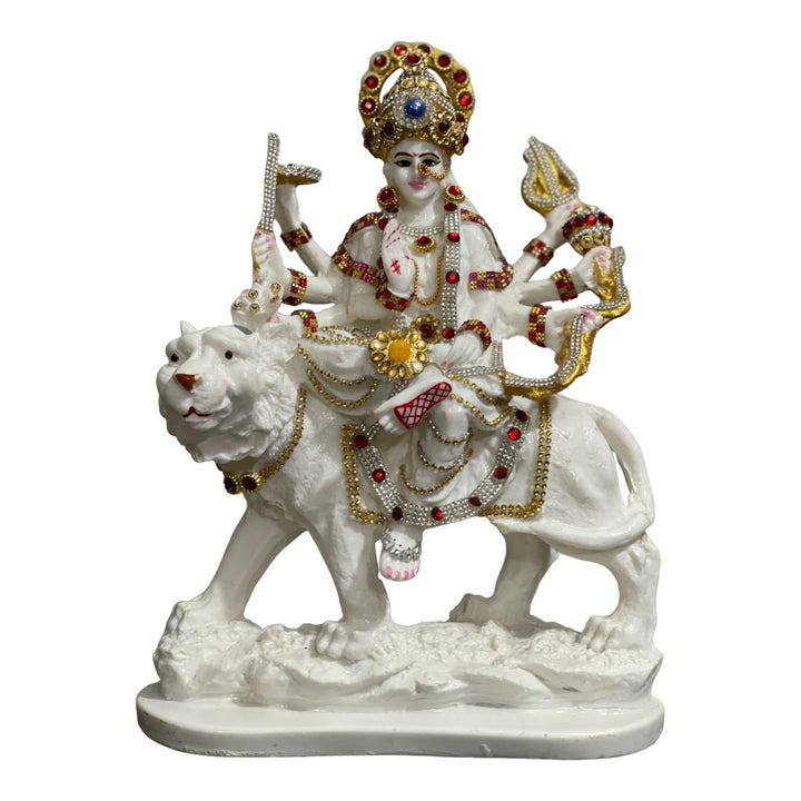 Maa Sherawali Marble Look Decorative Idol Best For Home Puja