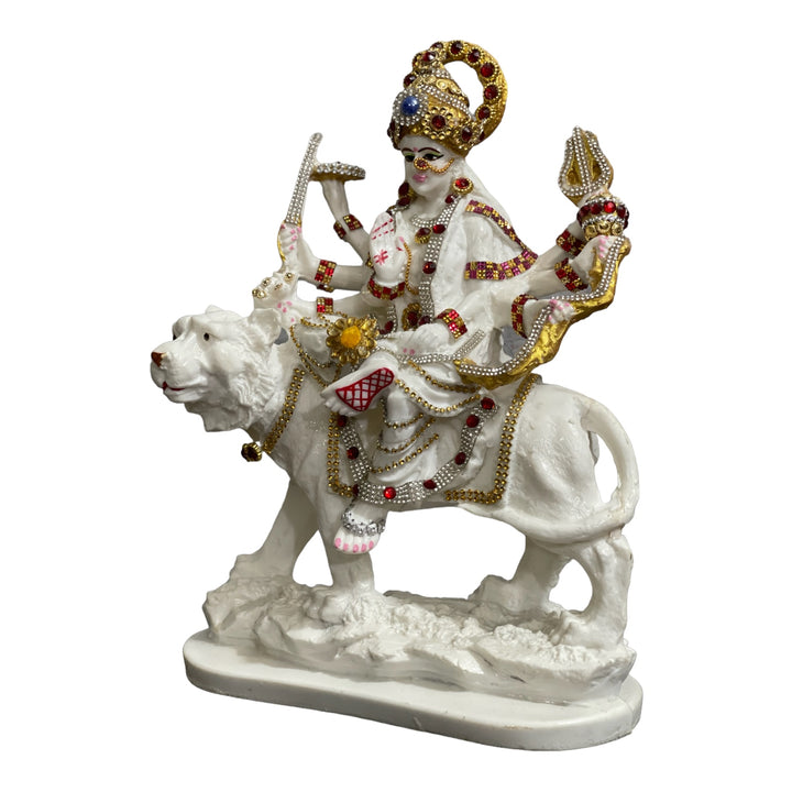 Maa Sherawali Marble Look Decorative Idol Best For Home Puja